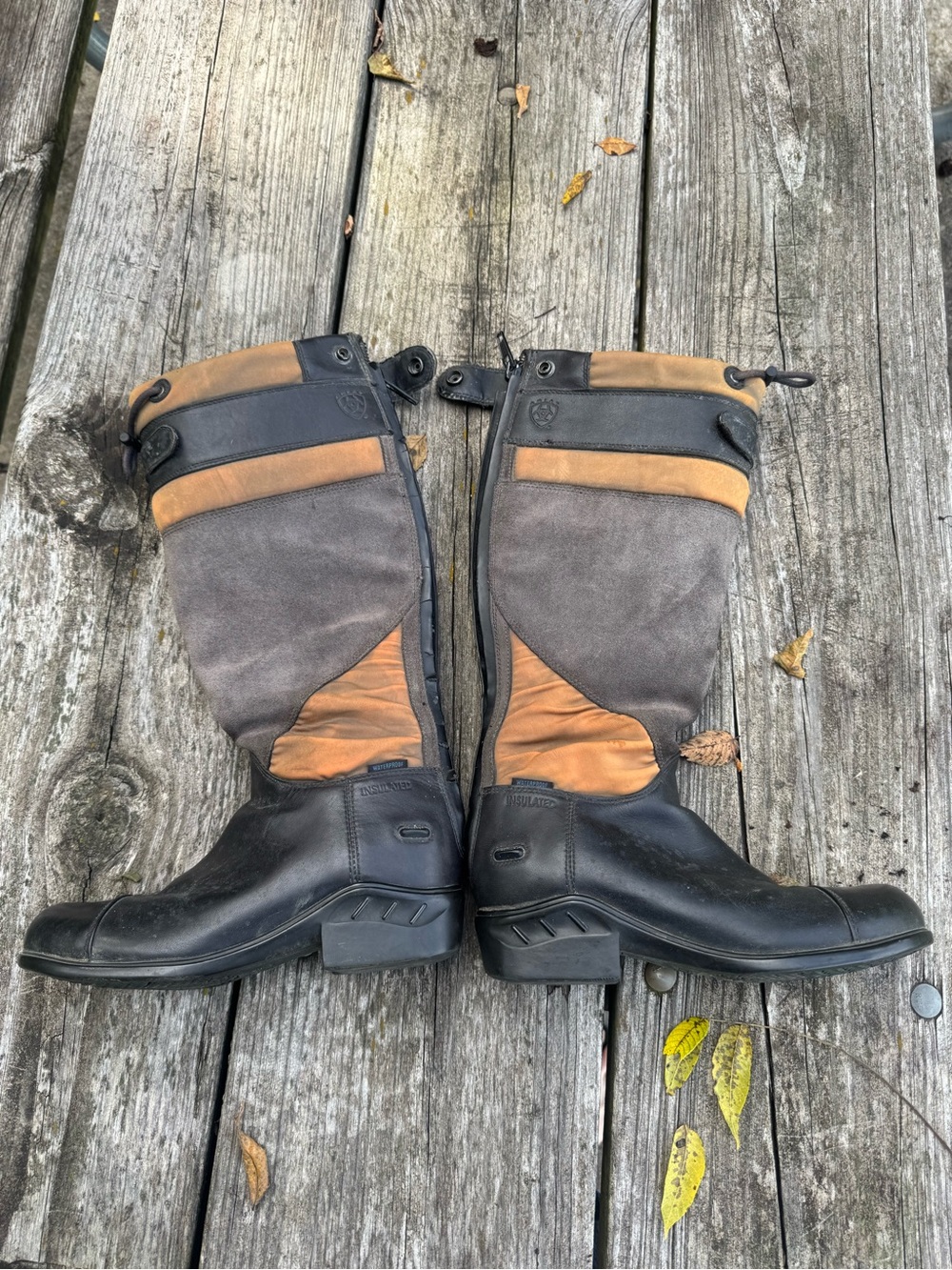 Ariat Two-Tone Black, Brown and Gray Riding Boots
